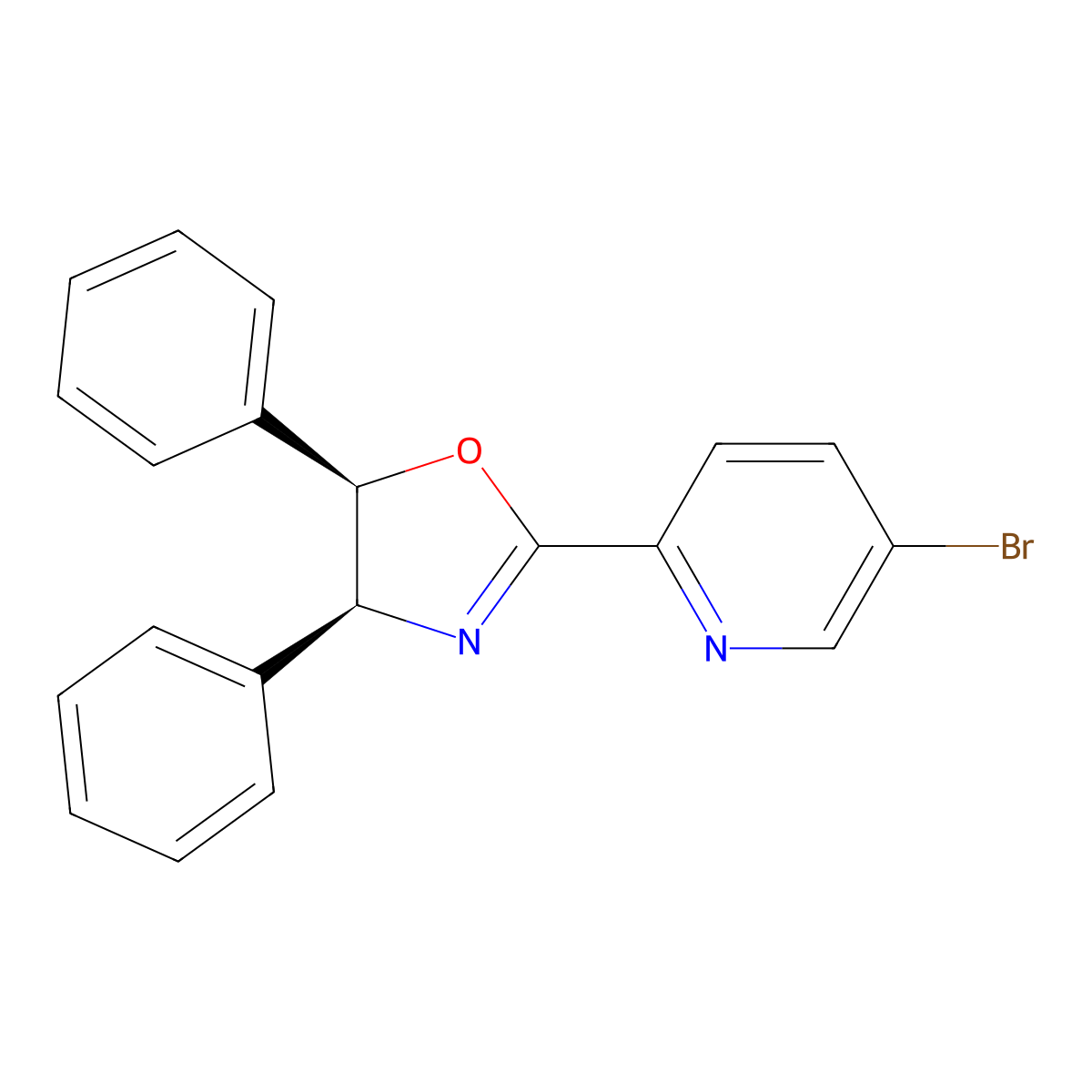 (4S,5R)-2-(5-Bromopyridin-2-yl)-4,5-diphenyl-4,5-dihydrooxazole molecular structure, CAS 2757083-64-8