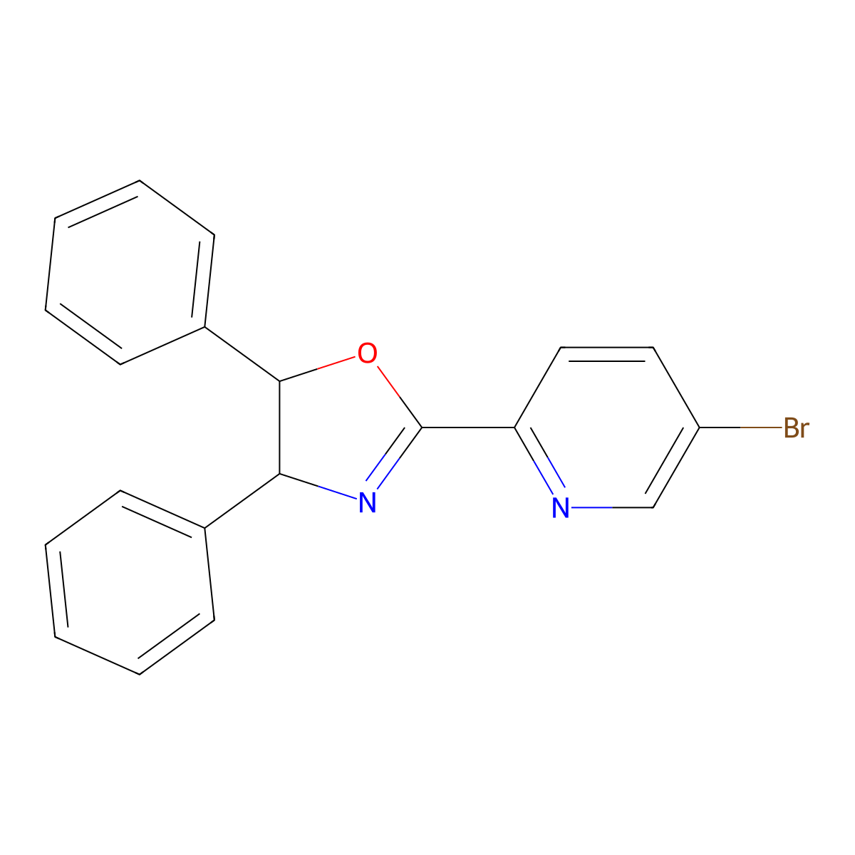 (4R,5S)-2-(5-Bromopyridin-2-yl)-4,5-diphenyl-4,5-dihydrooxazole molecular structure, CAS 2757083-65-9