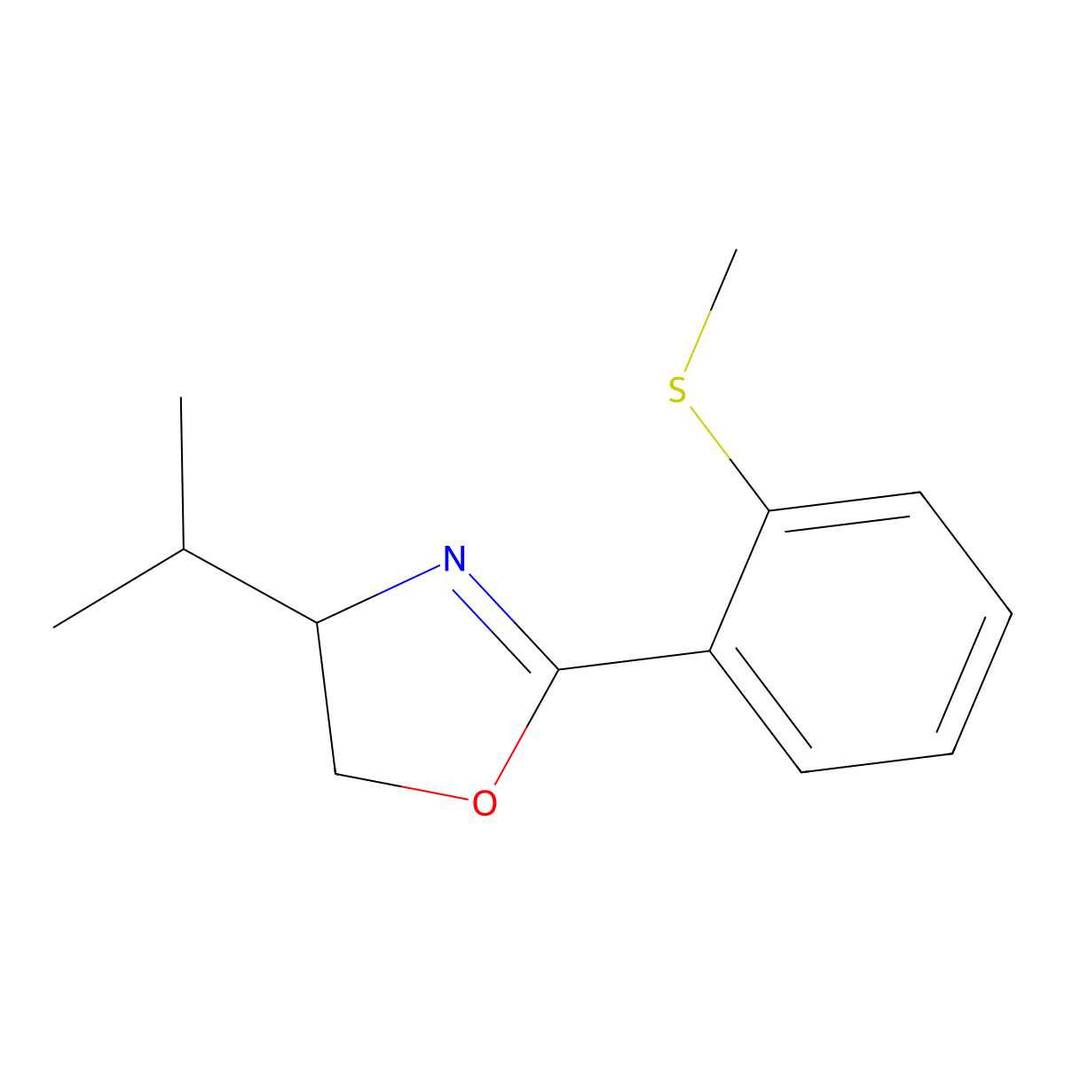 (R)-4-Isopropyl-2-(2-(methylthio)phenyl)-4,5-dihydrooxazole molecular structure, CAS 2757083-70-6