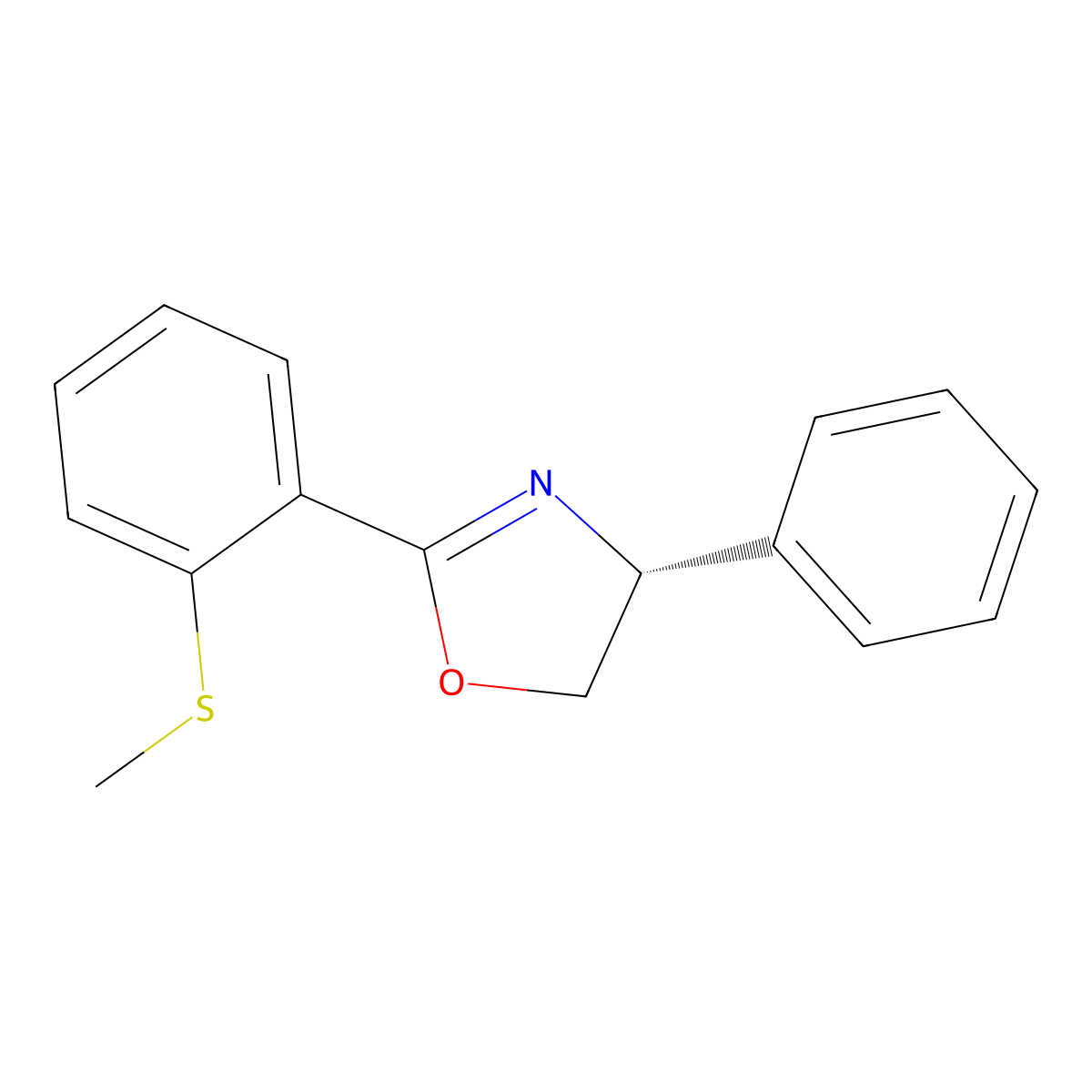 (R)-2-(2-(Methylthio)phenyl)-4-phenyl-4,5-dihydrooxazole molecular structure, CAS 2757083-72-8