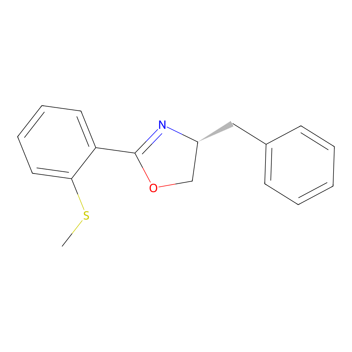 (R)-4-Benzyl-2-(2-(methylthio)phenyl)-4,5-dihydrooxazole molecular structure, CAS 2757083-73-9