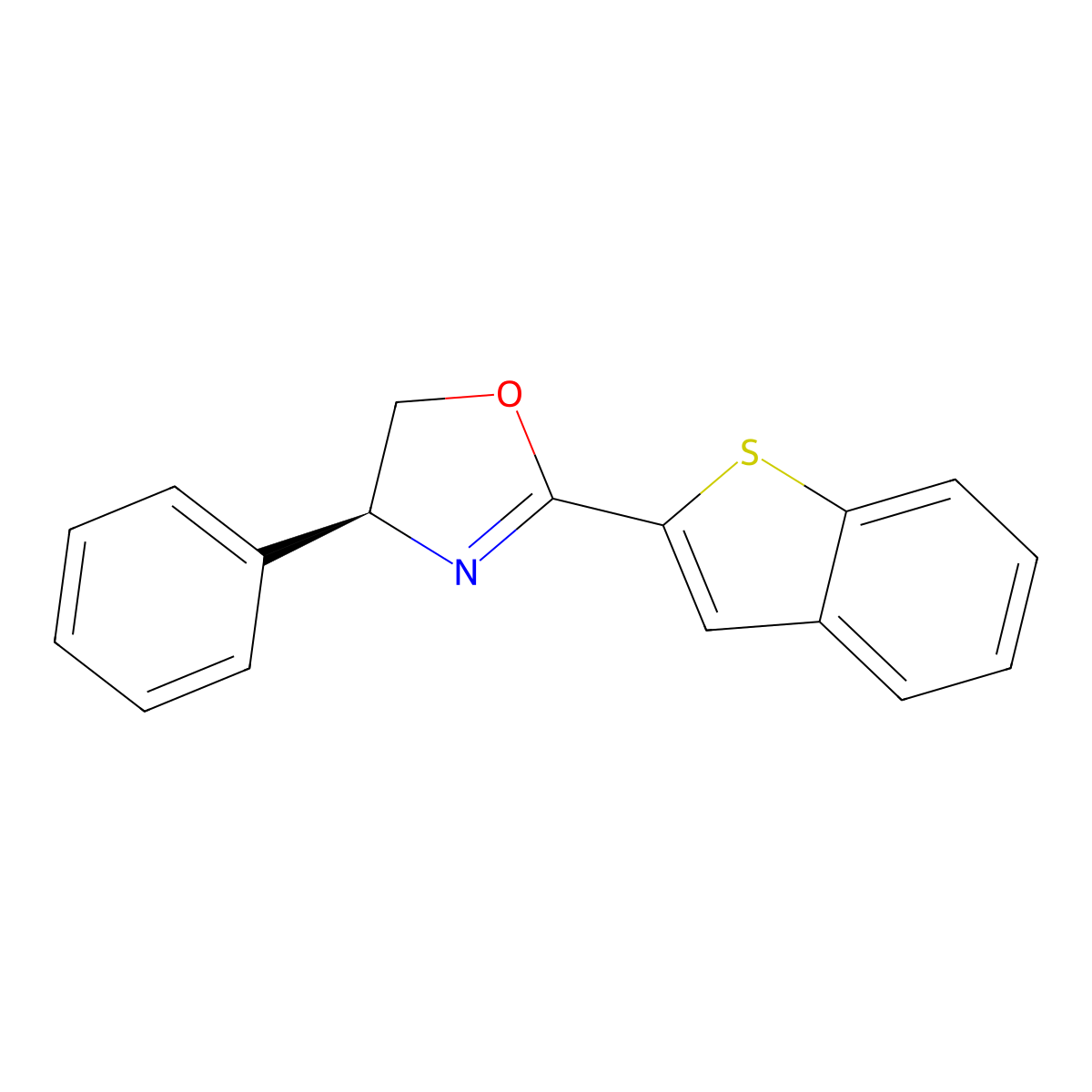 (S)-2-(Benzo[b]thiophen-2-yl)-4-phenyl-4,5-dihydrooxazole molecular structure, CAS 2757083-97-7