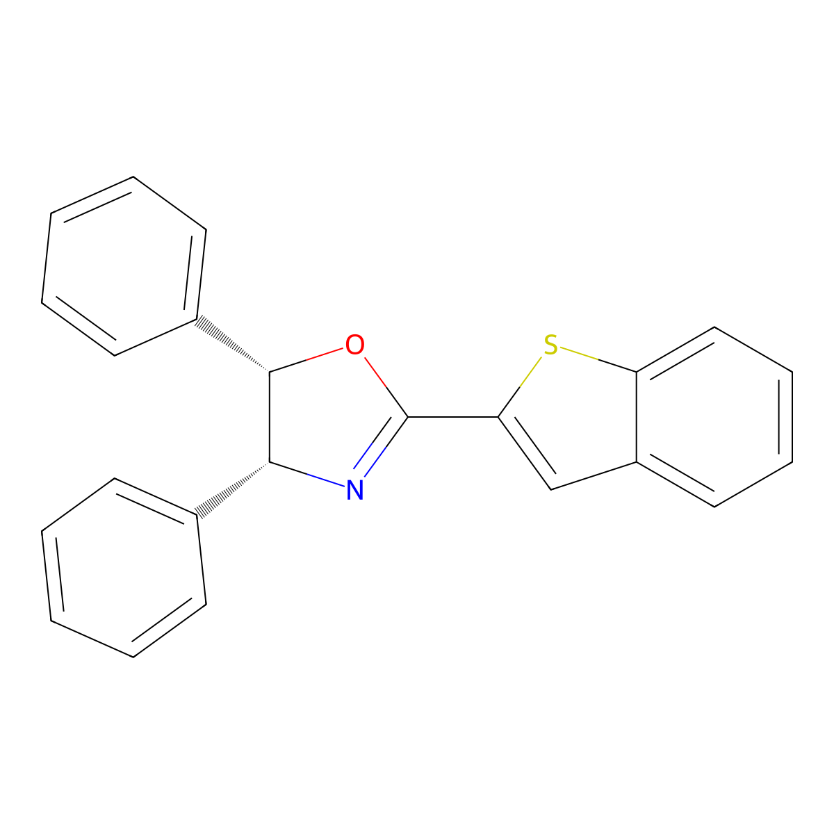 (4R,5S)-2-(Benzo[b]thiophen-2-yl)-4,5-diphenyl-4,5-dihydrooxazole molecular structure, CAS 2757084-04-9
