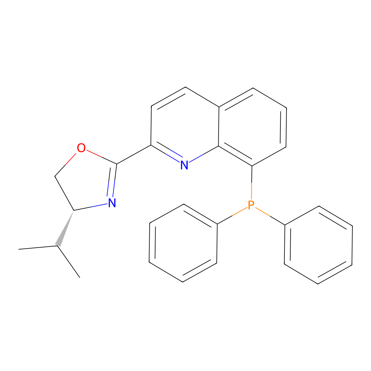 (R)-2-(8-(Diphenylphosphanyl)quinolin-2-yl)-4-isopropyl-4,5-dihydrooxazole molecular structure, CAS 2757084-08-3