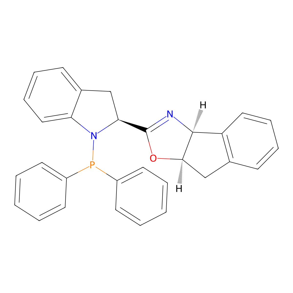 (3aS,8aR)-2-((S)-1-(Diphenylphosphanyl)indolin-2-yl)-3a,8a-dihydro-8H-indeno[1,2-d]oxazole molecular structure, CAS 2757084-17-4