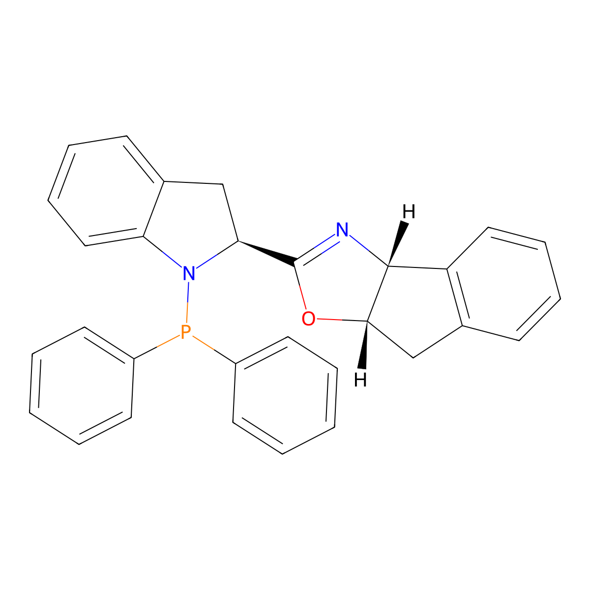 (3aR,8aS)-2-((S)-1-(Diphenylphosphanyl)indolin-2-yl)-3a,8a-dihydro-8H-indeno[1,2-d]oxazole molecular structure, CAS 2757084-22-1