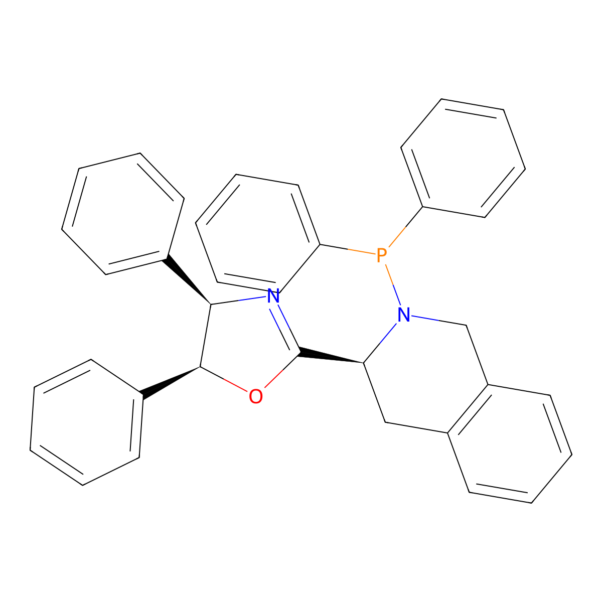 (4R,5S)-2-((S)-2-(Diphenylphosphanyl)-1,2,3,4-tetrahydroisoquinolin-3-yl)-4,5-diphenyl-4,5-dihydrooxazole molecular structure, CAS 2757084-31-2