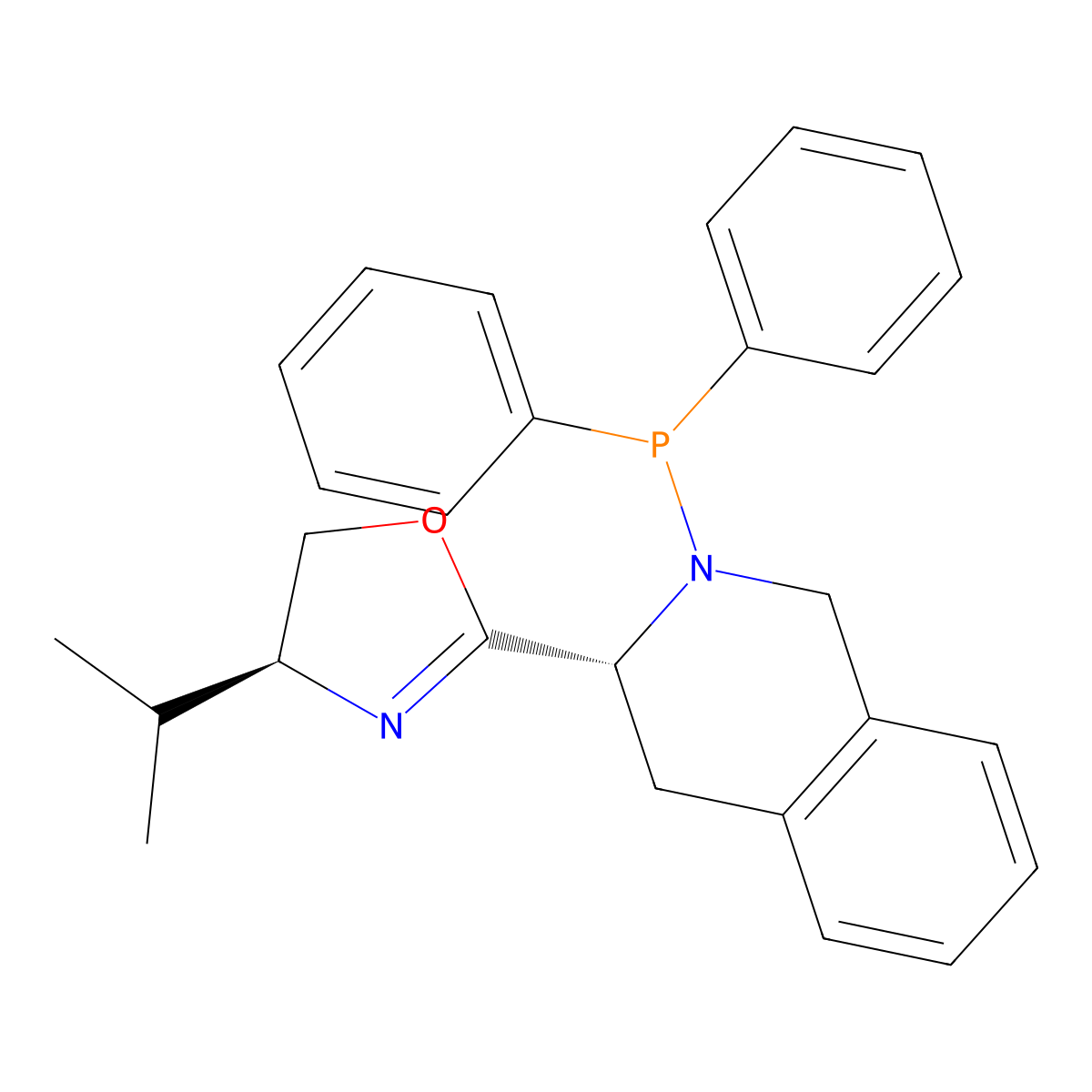 (S)-2-((R)-2-(Diphenylphosphanyl)-1,2,3,4-tetrahydroisoquinolin-3-yl)-4-isopropyl-4,5-dihydrooxazole molecular structure, CAS 2757084-32-3