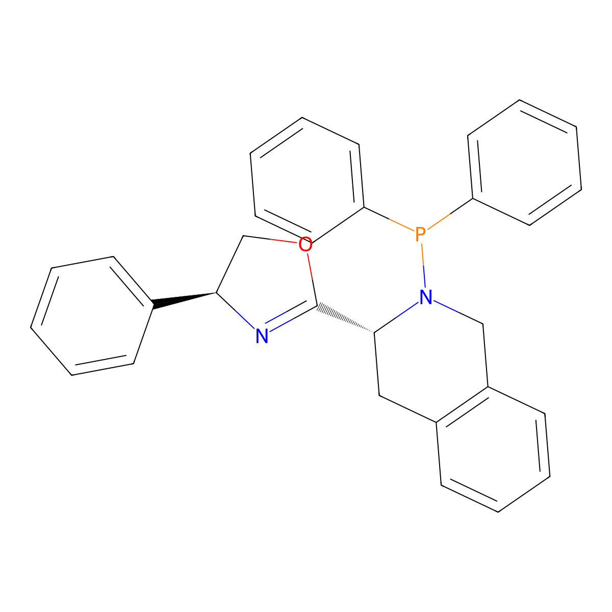 (S)-2-((R)-2-(Diphenylphosphanyl)-1,2,3,4-tetrahydroisoquinolin-3-yl)-4-phenyl-4,5-dihydrooxazole molecular structure, CAS 2757084-34-5