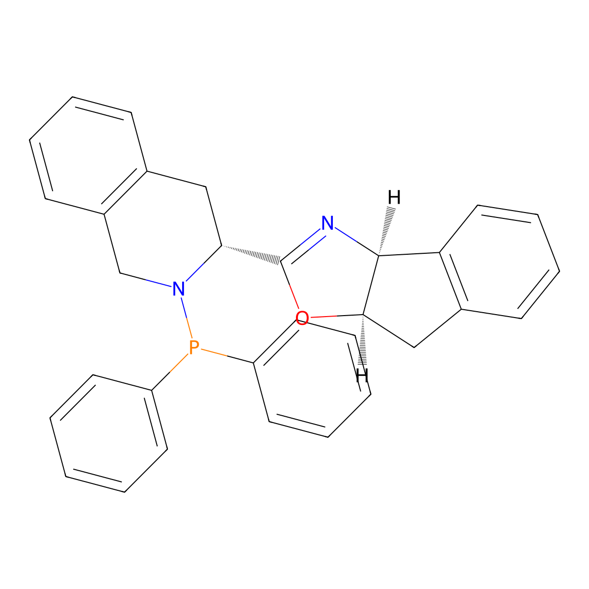 (3aS,8aR)-2-((R)-2-(Diphenylphosphanyl)-1,2,3,4-tetrahydroisoquinolin-3-yl)-3a,8a-dihydro-8H-indeno[1,2-d]oxazole molecular structure, CAS 2757084-36-7