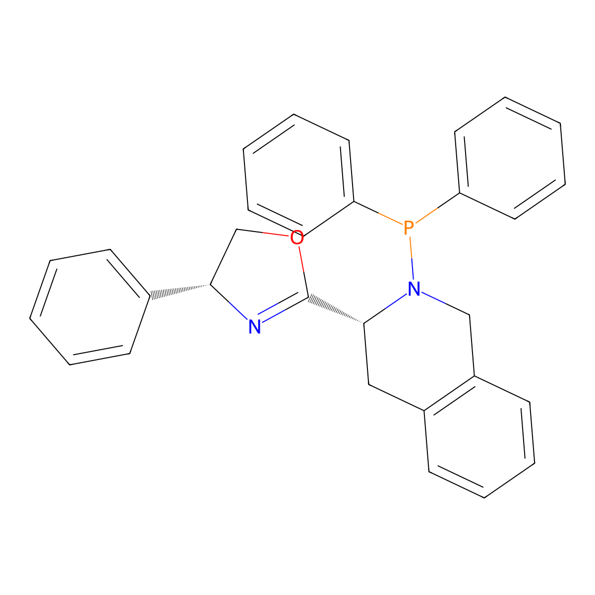 (R)-2-((R)-2-(Diphenylphosphanyl)-1,2,3,4-tetrahydroisoquinolin-3-yl)-4-phenyl-4,5-dihydrooxazole molecular structure, CAS 2757084-40-3