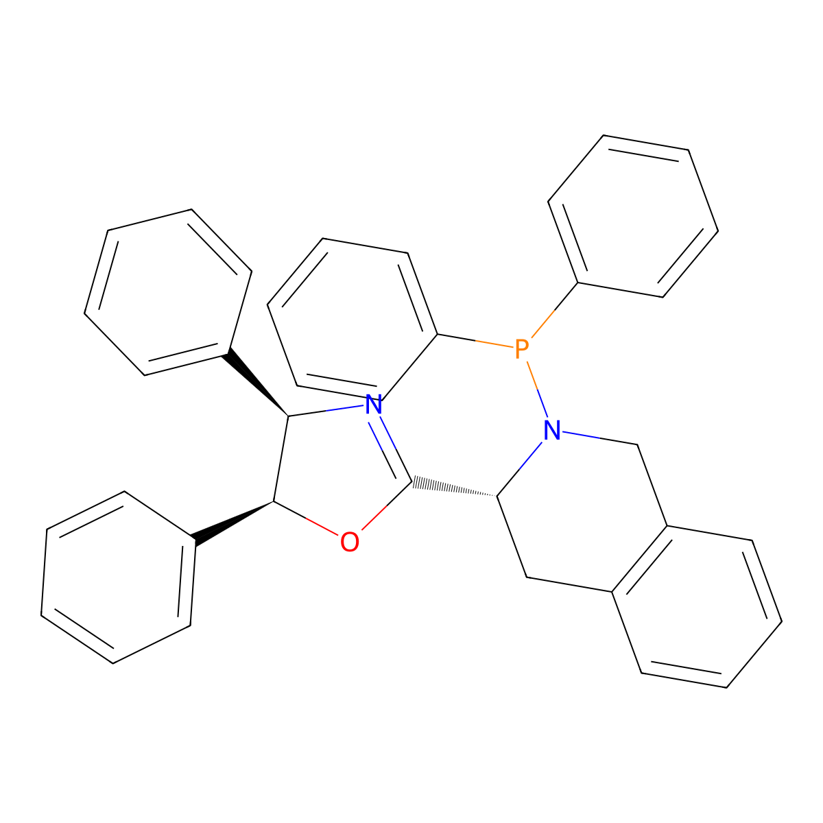 (4R,5S)-2-((R)-2-(Diphenylphosphanyl)-1,2,3,4-tetrahydroisoquinolin-3-yl)-4,5-diphenyl-4,5-dihydrooxazole molecular structure, CAS 2757084-43-6