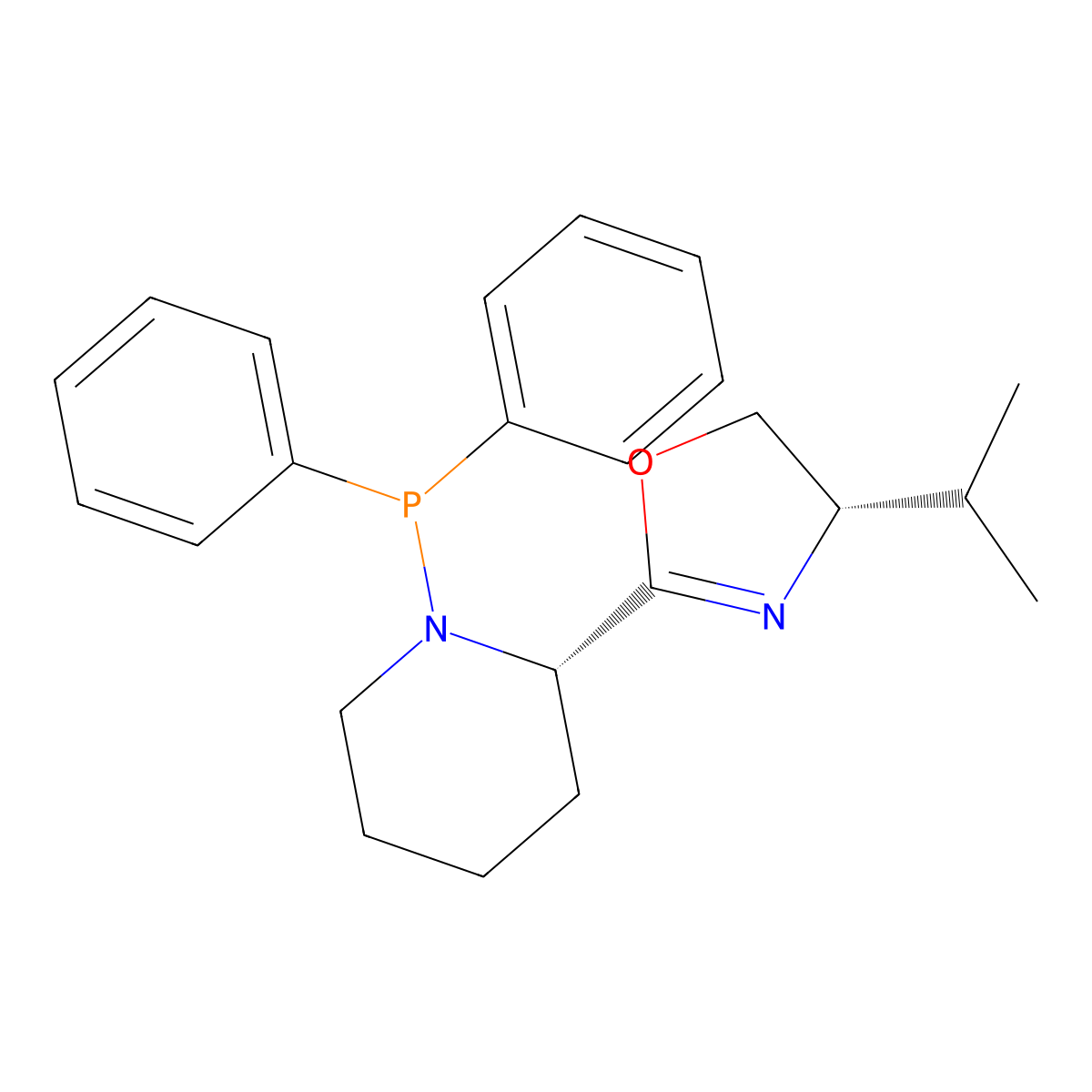 (S)-2-((S)-1-(Diphenylphosphanyl)piperidin-2-yl)-4-isopropyl-4,5-dihydrooxazole molecular structure, CAS 2757084-44-7
