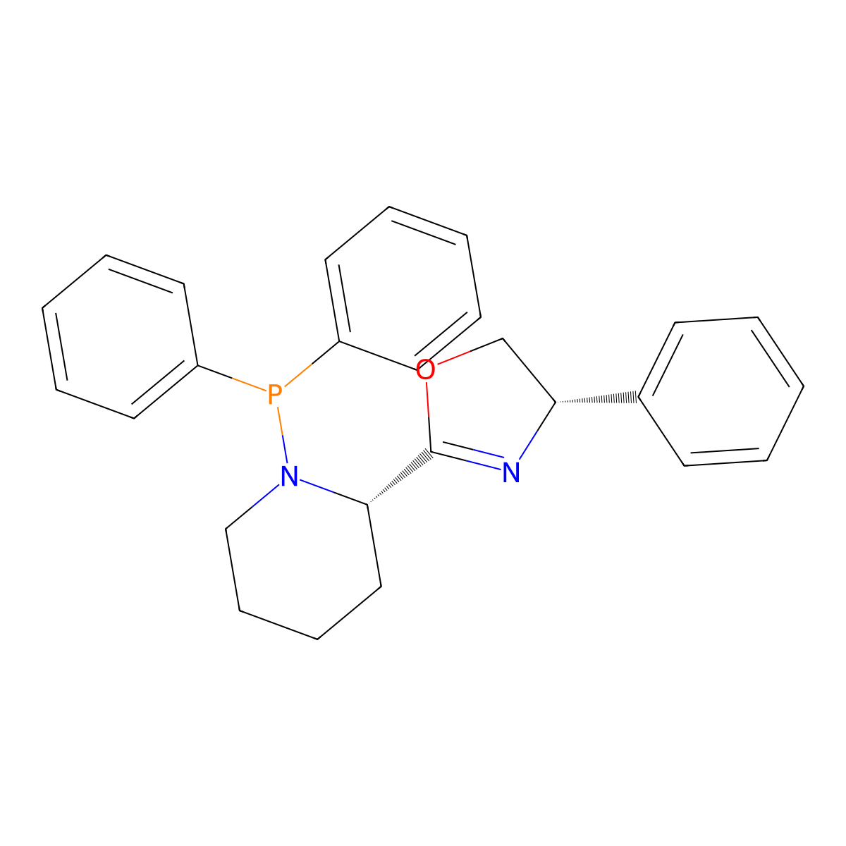 (S)-2-((S)-1-(Diphenylphosphanyl)piperidin-2-yl)-4-phenyl-4,5-dihydrooxazole molecular structure, CAS 2757084-46-9