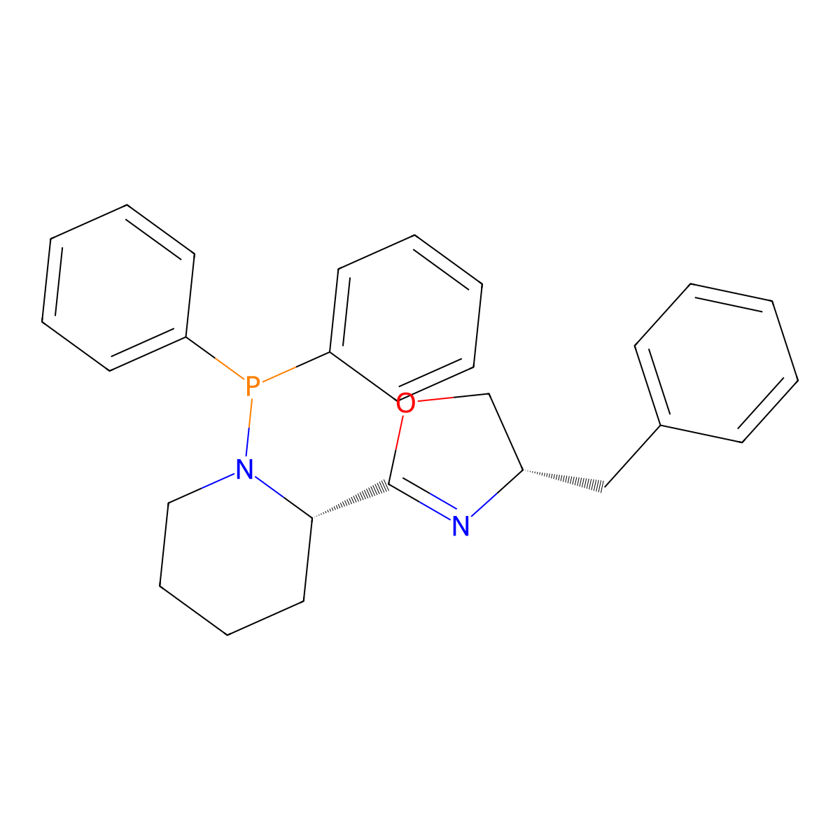 (S)-4-Benzyl-2-((S)-1-(diphenylphosphanyl)piperidin-2-yl)-4,5-dihydrooxazole molecular structure, CAS 2757084-47-0