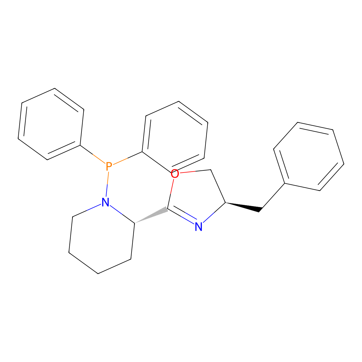 (R)-4-Benzyl-2-((S)-1-(diphenylphosphanyl)piperidin-2-yl)-4,5-dihydrooxazole molecular structure, CAS 2757084-53-8