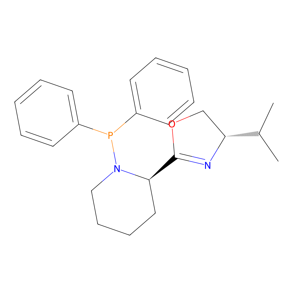 (S)-2-((R)-1-(Diphenylphosphanyl)piperidin-2-yl)-4-isopropyl-4,5-dihydrooxazole molecular structure, CAS 2757084-56-1