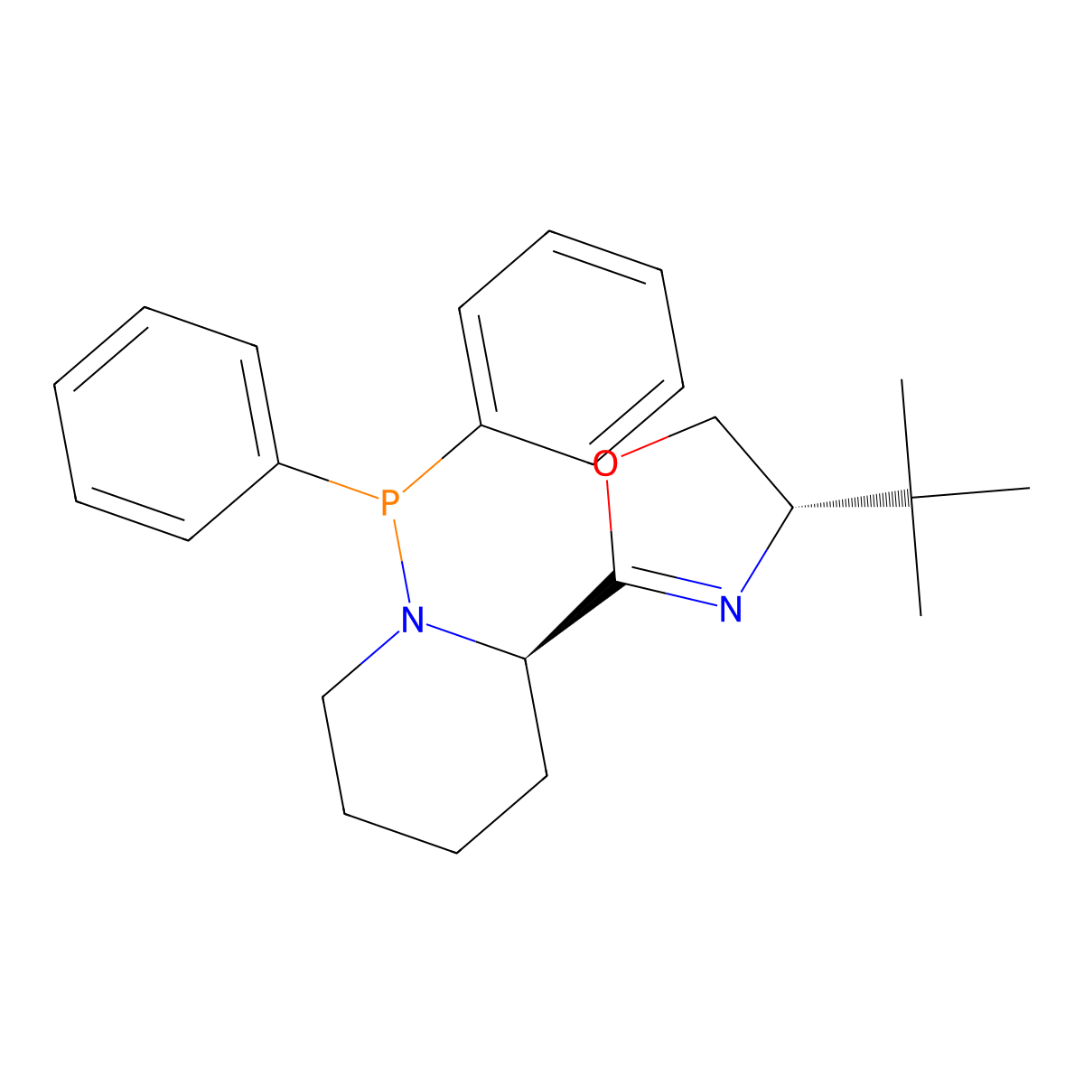 (S)-4-(tert-Butyl)-2-((R)-1-(diphenylphosphanyl)piperidin-2-yl)-4,5-dihydrooxazole molecular structure, CAS 2757084-57-2