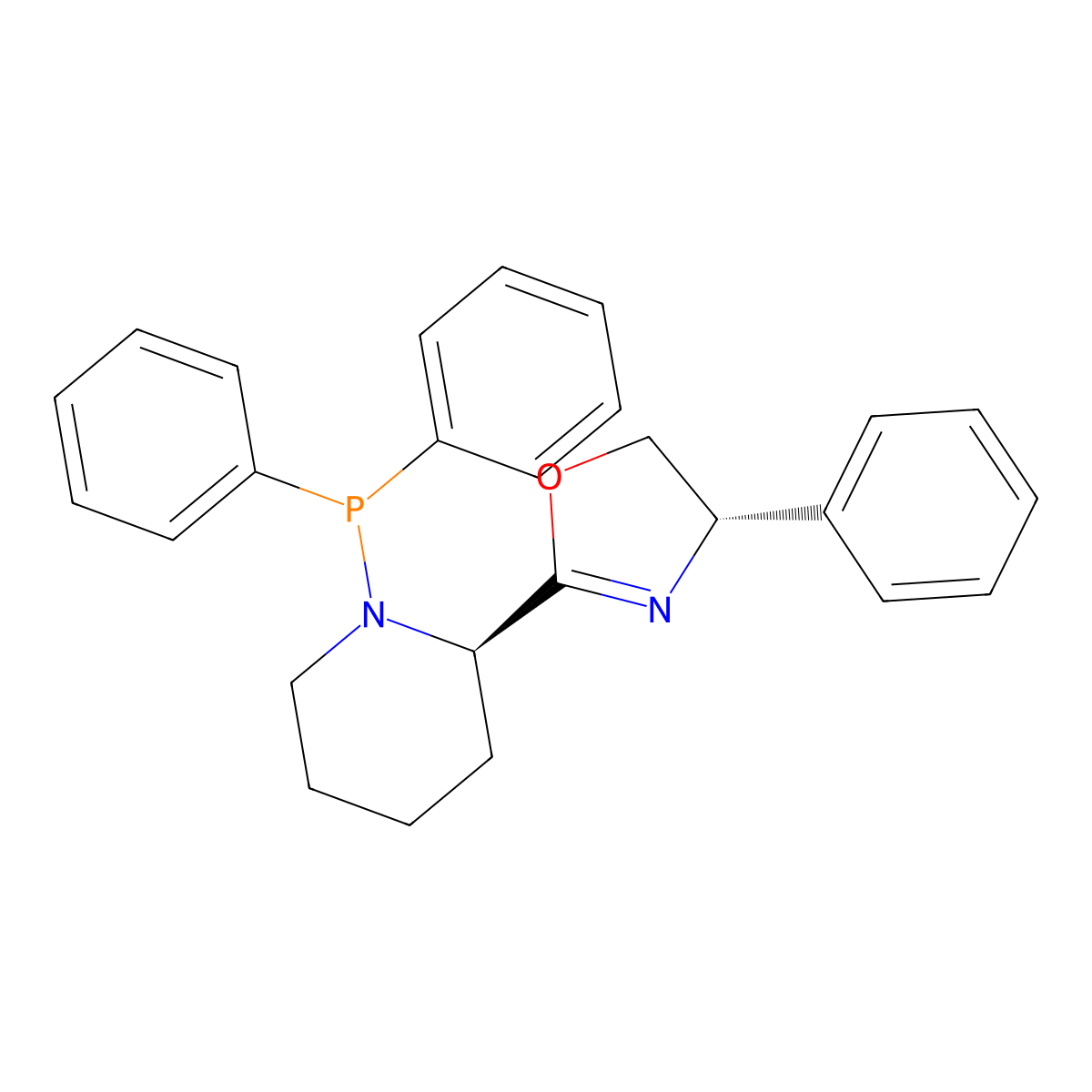 (S)-2-((R)-1-(Diphenylphosphanyl)piperidin-2-yl)-4-phenyl-4,5-dihydrooxazole molecular structure, CAS 2757084-58-3