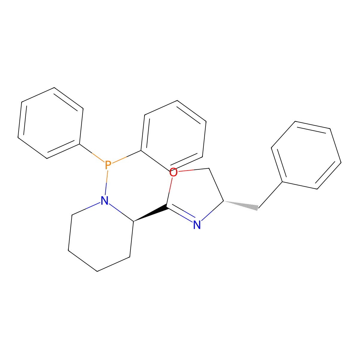 (S)-4-Benzyl-2-((R)-1-(diphenylphosphanyl)piperidin-2-yl)-4,5-dihydrooxazole molecular structure, CAS 2757084-59-4