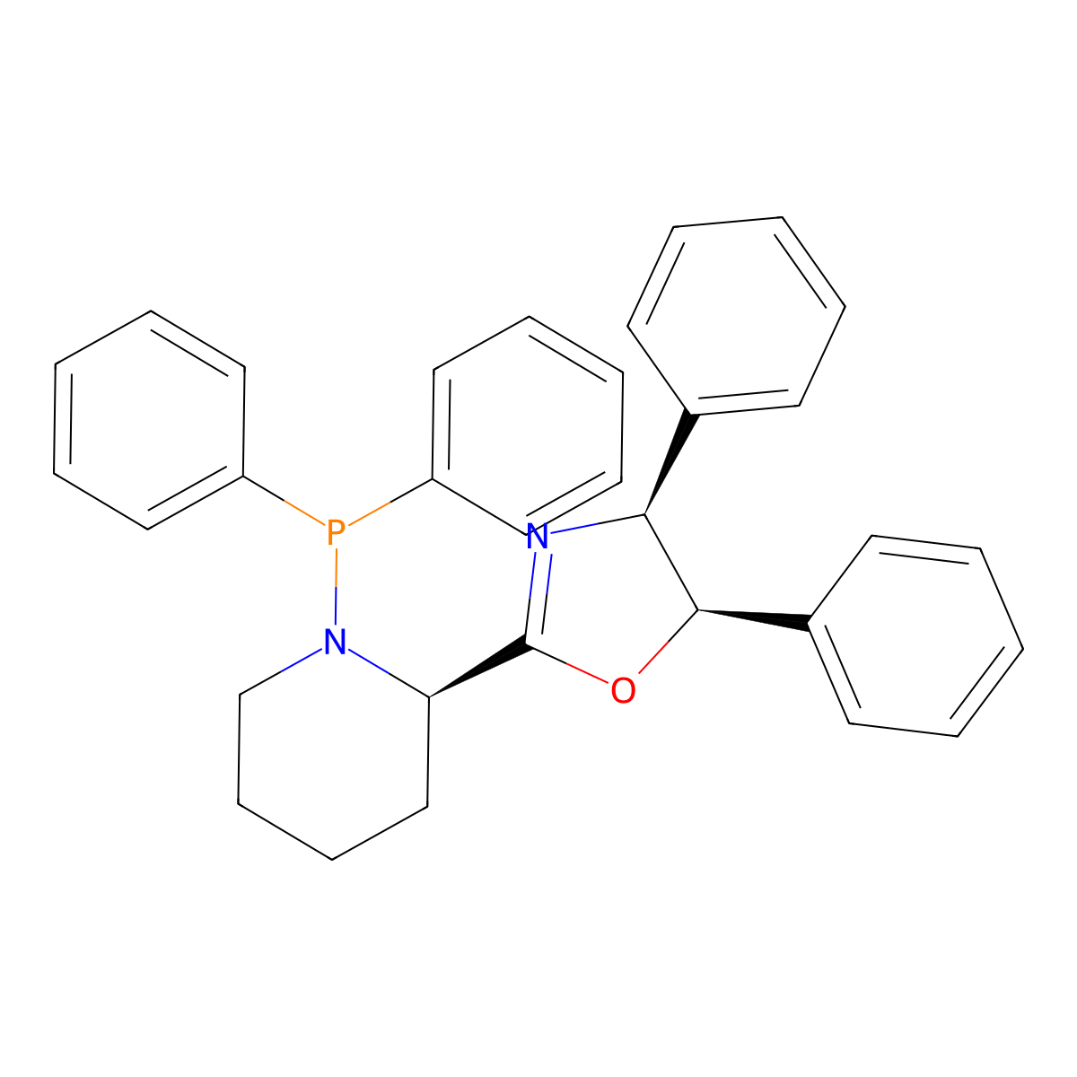 (4S,5R)-2-((R)-1-(Diphenylphosphanyl)piperidin-2-yl)-4,5-diphenyl-4,5-dihydrooxazole molecular structure, CAS 2757084-61-8