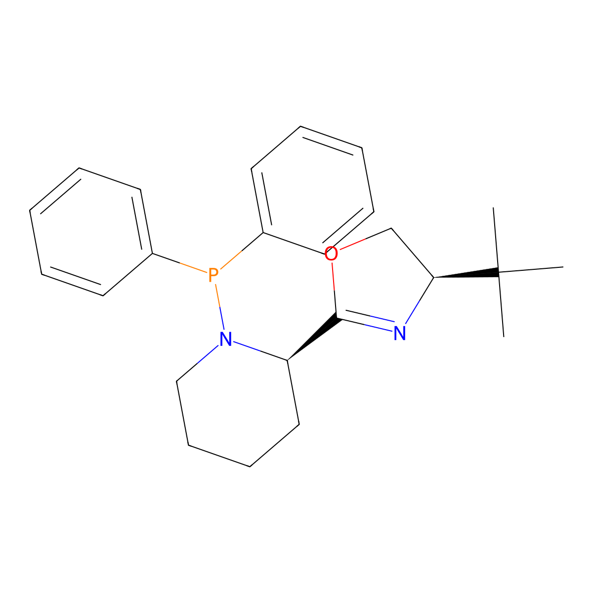 (R)-4-(tert-Butyl)-2-((R)-1-(diphenylphosphanyl)piperidin-2-yl)-4,5-dihydrooxazole molecular structure, CAS 2757084-63-0