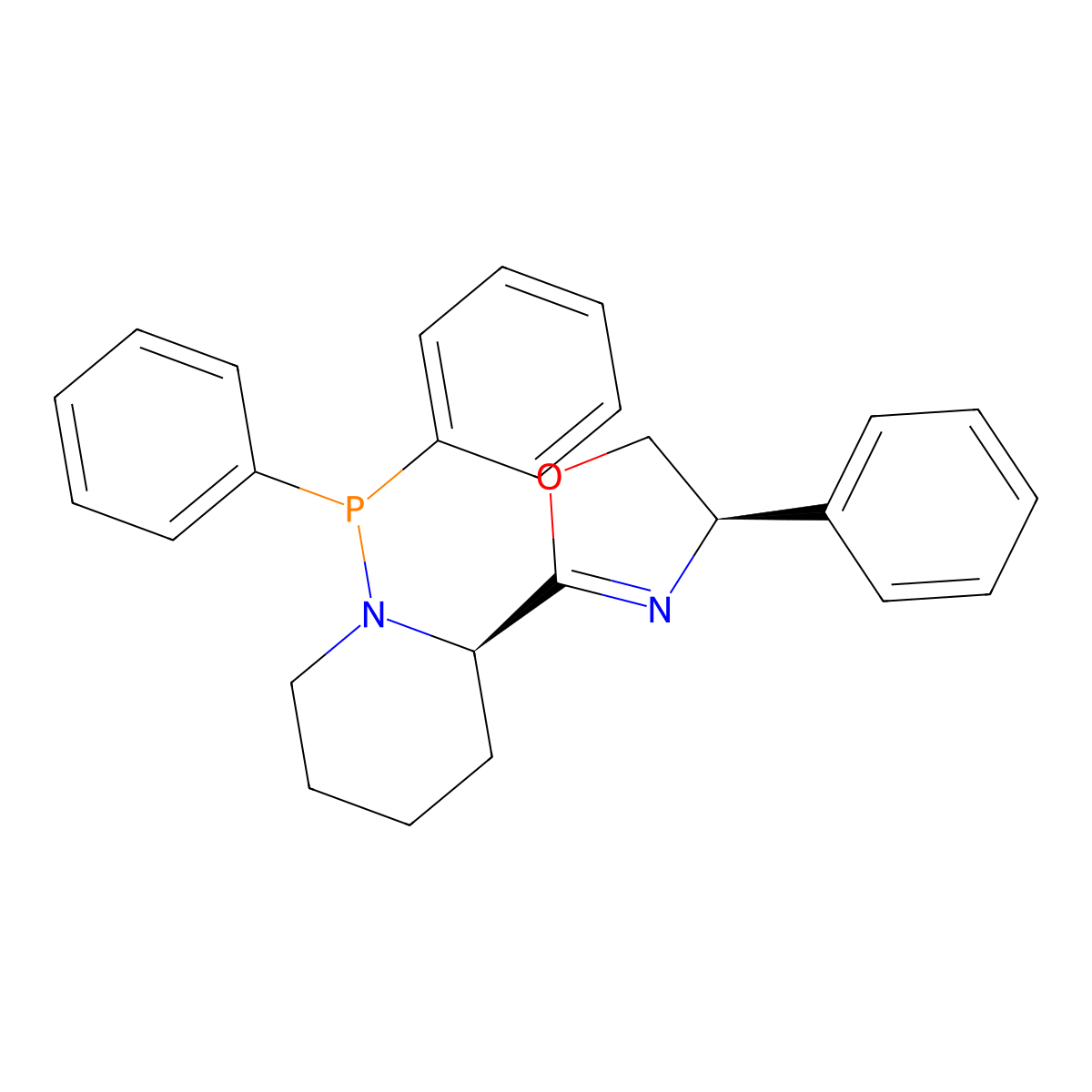 (R)-2-((R)-1-(Diphenylphosphanyl)piperidin-2-yl)-4-phenyl-4,5-dihydrooxazole molecular structure, CAS 2757084-64-1
