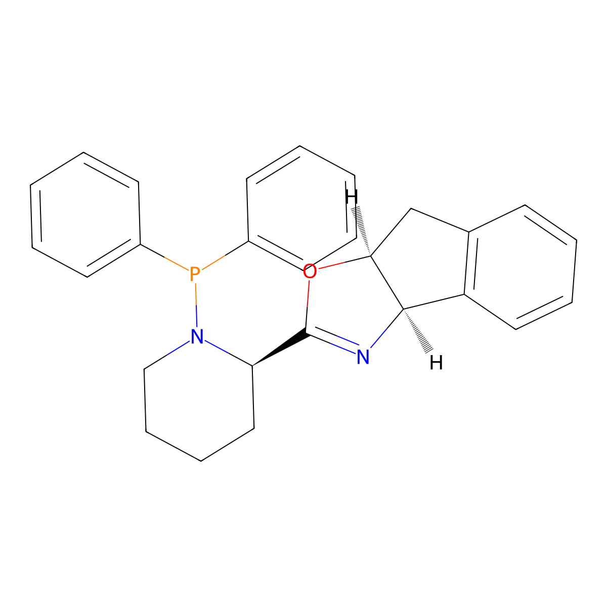 (3aR,8aS)-2-((R)-1-(Diphenylphosphanyl)piperidin-2-yl)-3a,8a-dihydro-8H-indeno[1,2-d]oxazole molecular structure, CAS 2757084-66-3