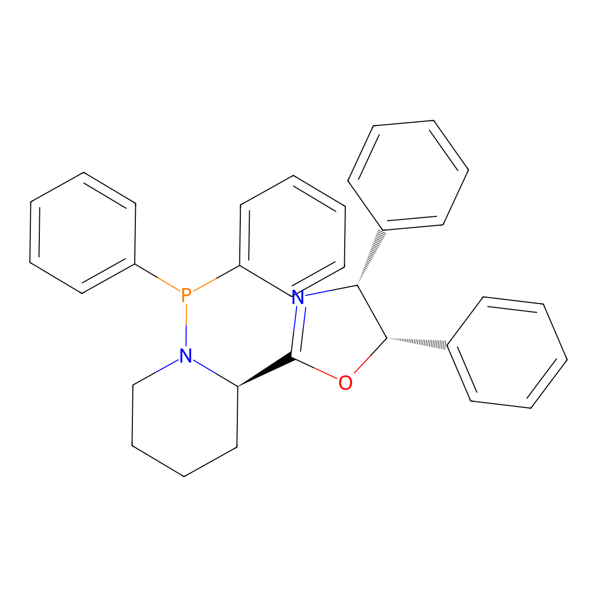 (4R,5S)-2-((R)-1-(Diphenylphosphanyl)piperidin-2-yl)-4,5-diphenyl-4,5-dihydrooxazole molecular structure, CAS 2757084-67-4