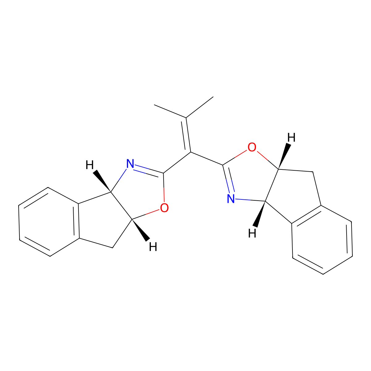(3aS,3a'S,8aR,8a'R)-2,2'-(2-Methylprop-1-ene-1,1-diyl)bis(3a,8a-dihydro-8H-indeno[1,2-d]oxazole) molecular structure, CAS 2757084-79-8