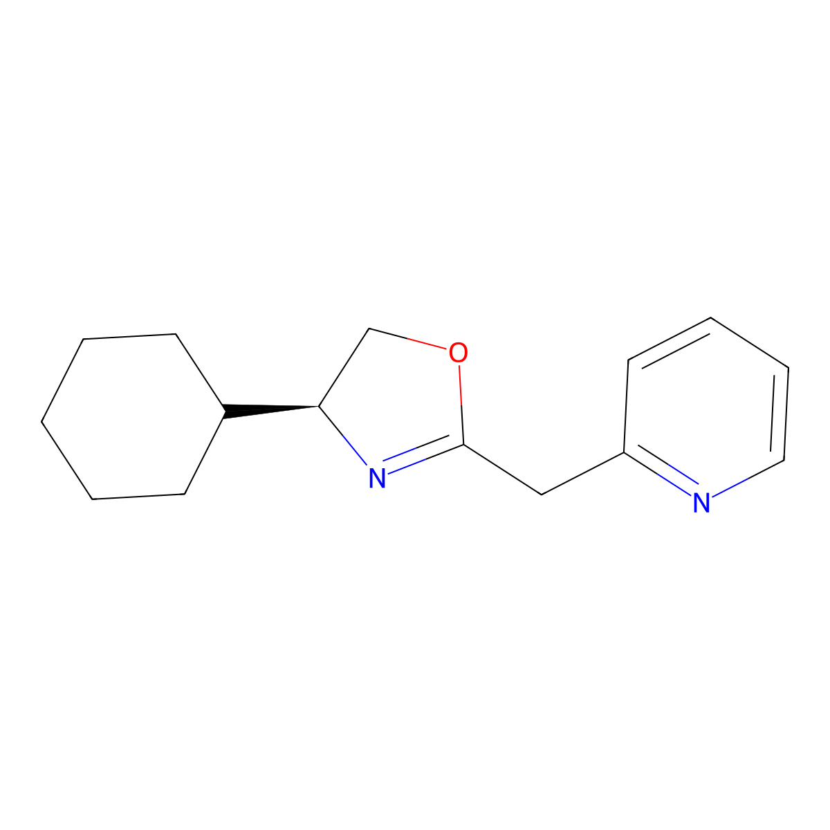 (S)-4-Cyclohexyl-2-(pyridin-2-ylmethyl)-4,5-dihydrooxazole molecular structure, CAS 2757085-29-1