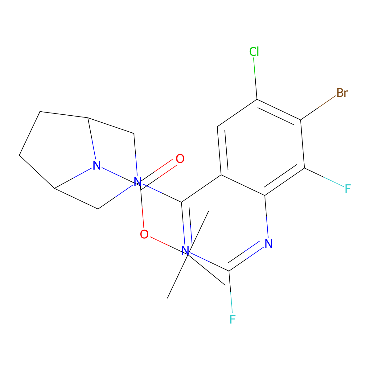 [3-(7-Bromo-6-chloro-2,8-difluoroquinazolin-4-yl)-3,8-diazabicyclo[3.2.1]octan-8-yl] tert-butyl formate molecular structure, CAS 2757097-29-1