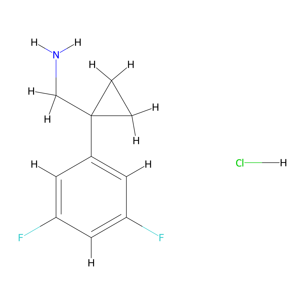 1-[1-(3,5-Difluorophenyl)cyclopropyl]methanamine hydrochloride molecular structure, CAS 2757156-35-5