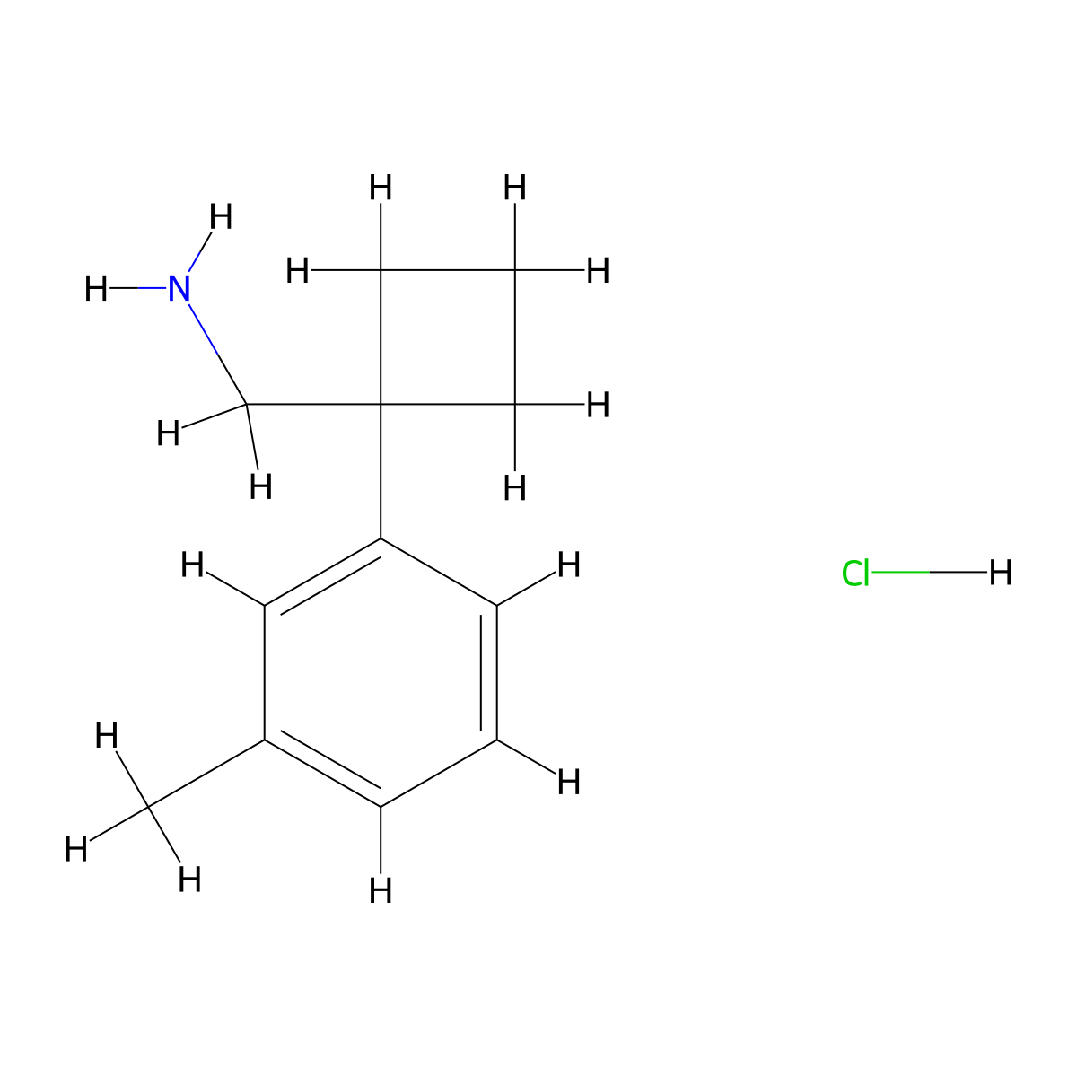 1-[1-(3-Methylphenyl)cyclobutyl]methanamine hydrochloride molecular structure, CAS 2757158-87-3