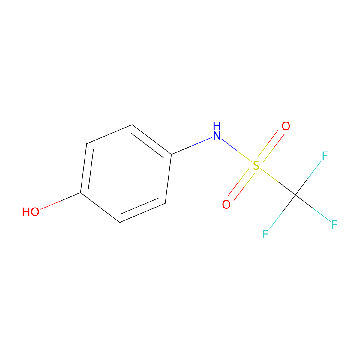 1,1,1-trifluoro-N-(4-hydroxyphenyl)methanesulfonamide molecular structure, CAS 27572-71-0