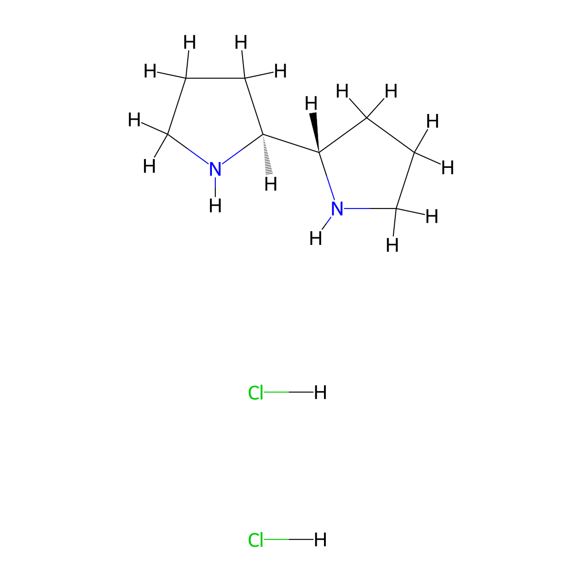 (2S,2'S)-2,2'-Bipyrrolidine dihydrochloride molecular structure, CAS 2757287-51-5