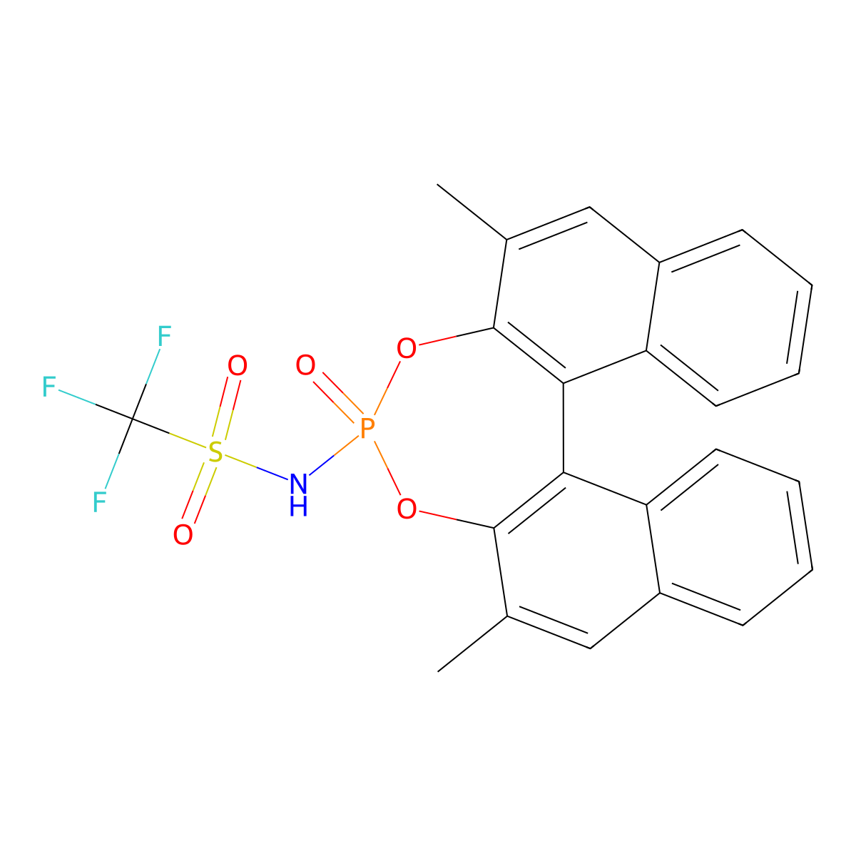 N-((11bR)-2,6-Dimethyl-4-oxidodinaphtho[2,1-d:1',2'-f][1,3,2]dioxaphosphepin-4-yl)-1,1,1-trifluoromethanesulfonamide molecular structure, CAS 2757287-61-7
