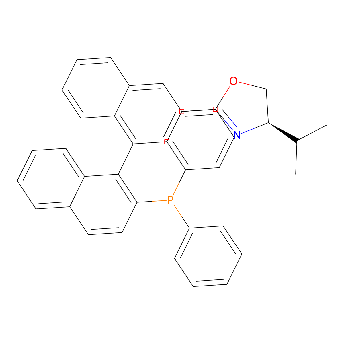 (R)-2-((R)-2'-(Diphenylphosphanyl)-[1,1'-binaphthalen]-3-yl)-4-isopropyl-4,5-dihydrooxazole molecular structure, CAS 2757288-29-0