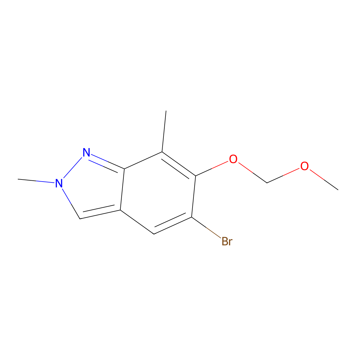 5-bromo-6-(methoxymethoxy)-2,7-dimethyl-2H-Indazole molecular structure, CAS 2757319-87-0