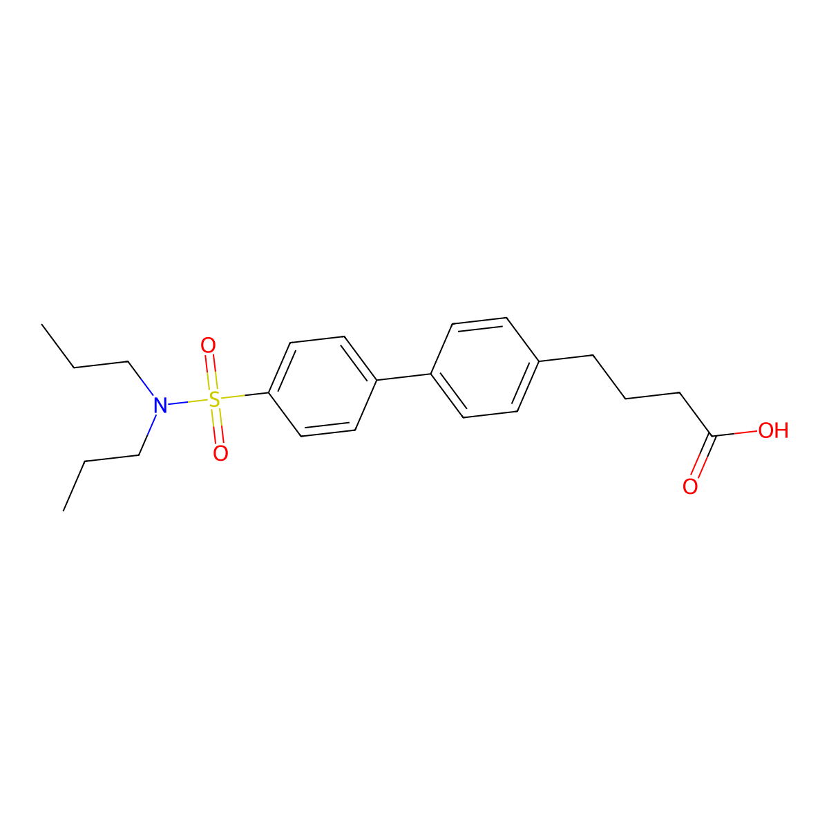 4-[4-[4-(Dipropylsulfamoyl)phenyl]phenyl]butanoic acid molecular structure, CAS 2757333-37-0