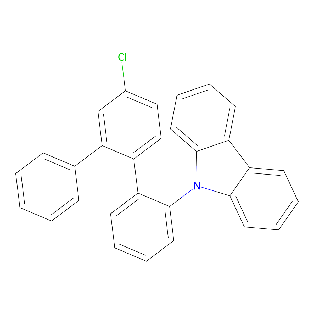 9-(4'-Chloro-[1,1':2',1''-terphenyl]-2-yl)-9H-carbazole molecular structure, CAS 2757346-05-5