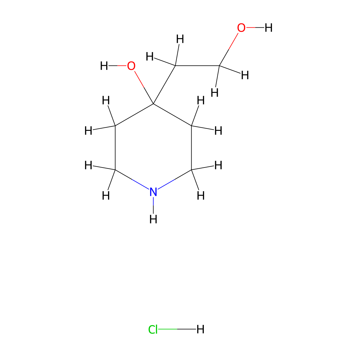 4-(2-Hydroxyethyl)piperidin-4-ol hydrochloride molecular structure, CAS 27574-03-4