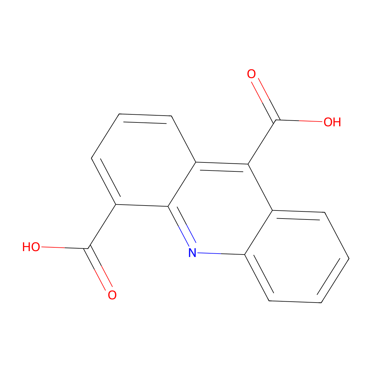 4,9-Acridinedicarboxylic acid molecular structure, CAS 27574-29-4
