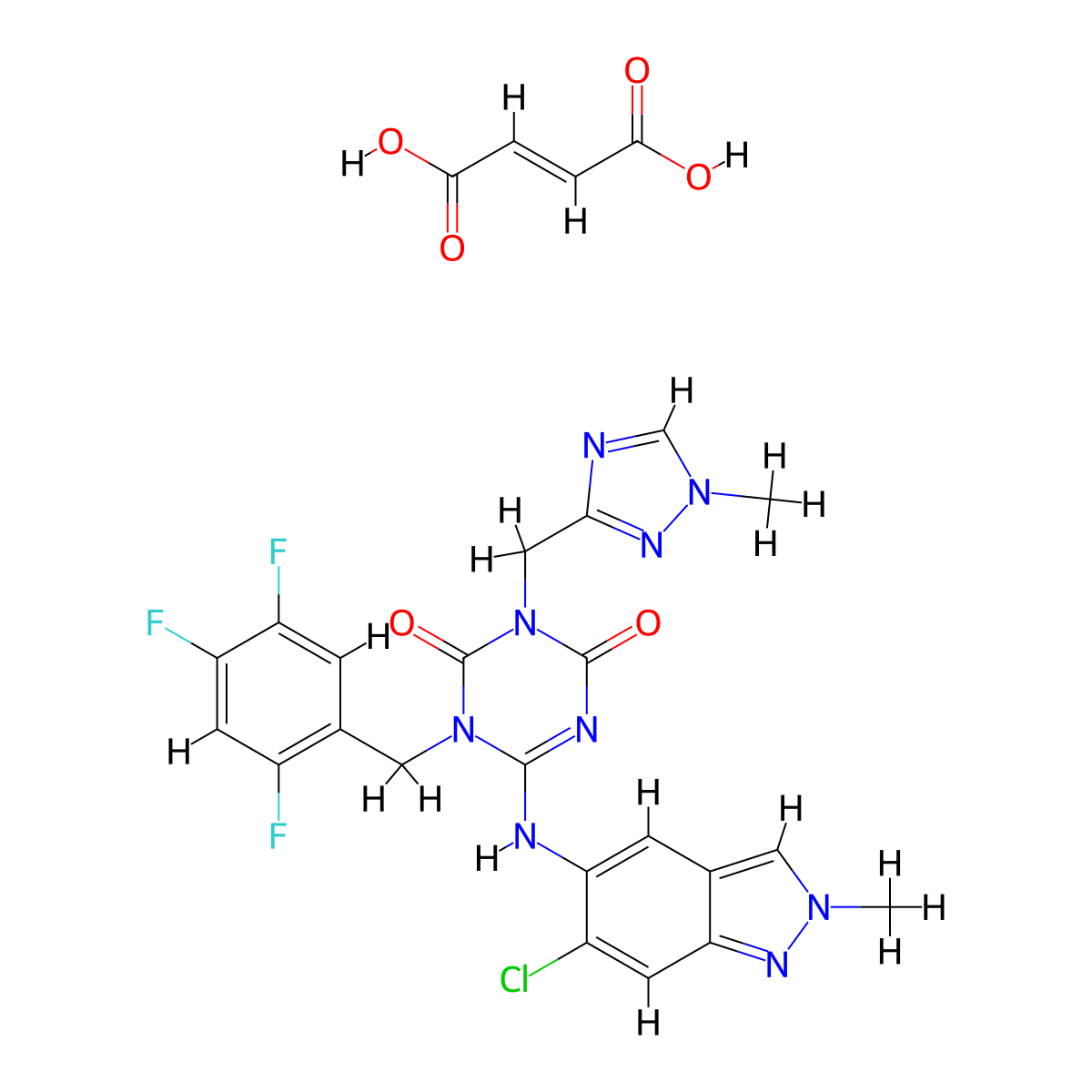 Ensitrelvir Fumarate molecular structure, CAS 2757470-18-9