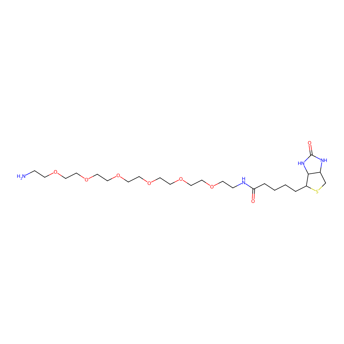 Biotin-PEG6-Amine molecular structure, CAS 2757573-29-6