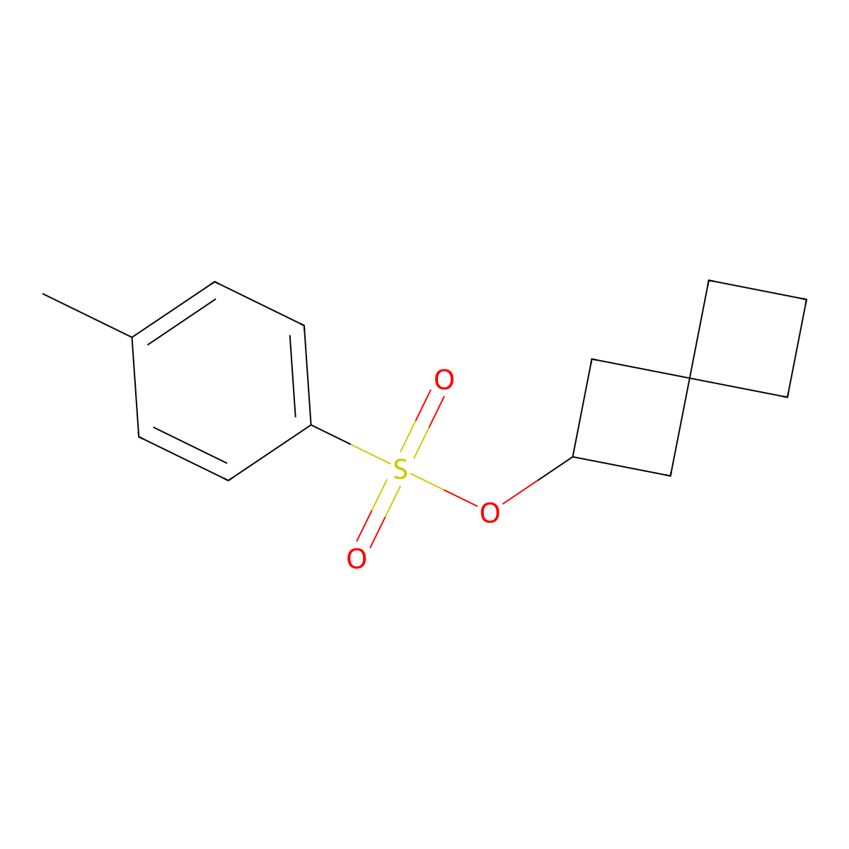 Spiro[3.3]heptan-2-yl 4-methylbenzene-1-sulfonate molecular structure, CAS 2757588-67-1