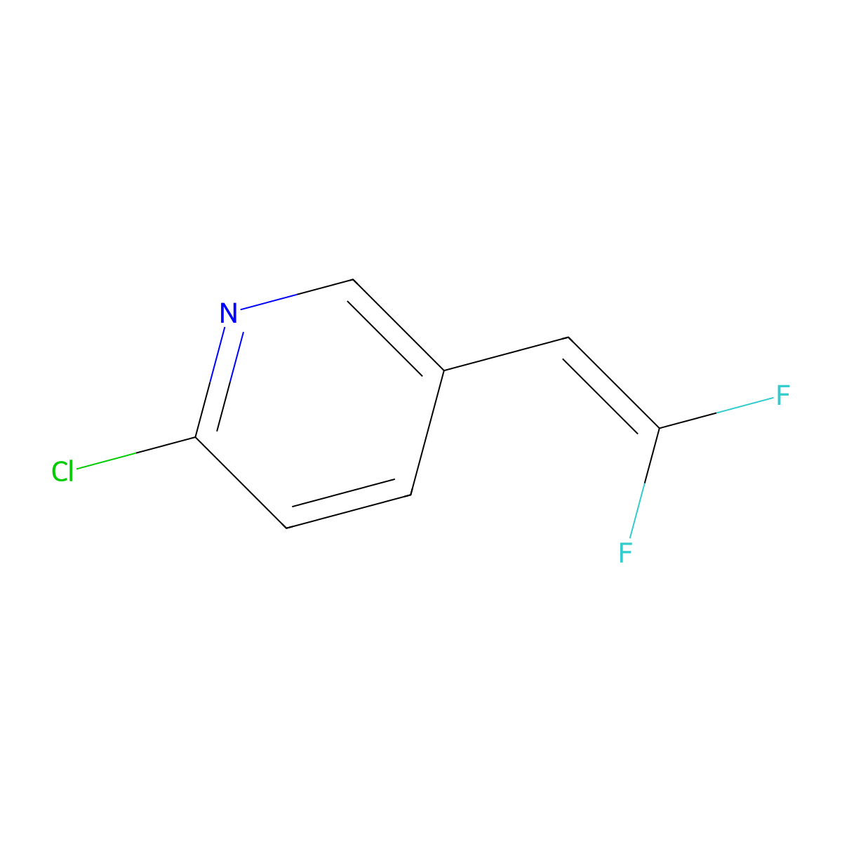 2-Chloro-5-(2,2-difluoroethenyl)pyridine molecular structure, CAS 2757596-59-9