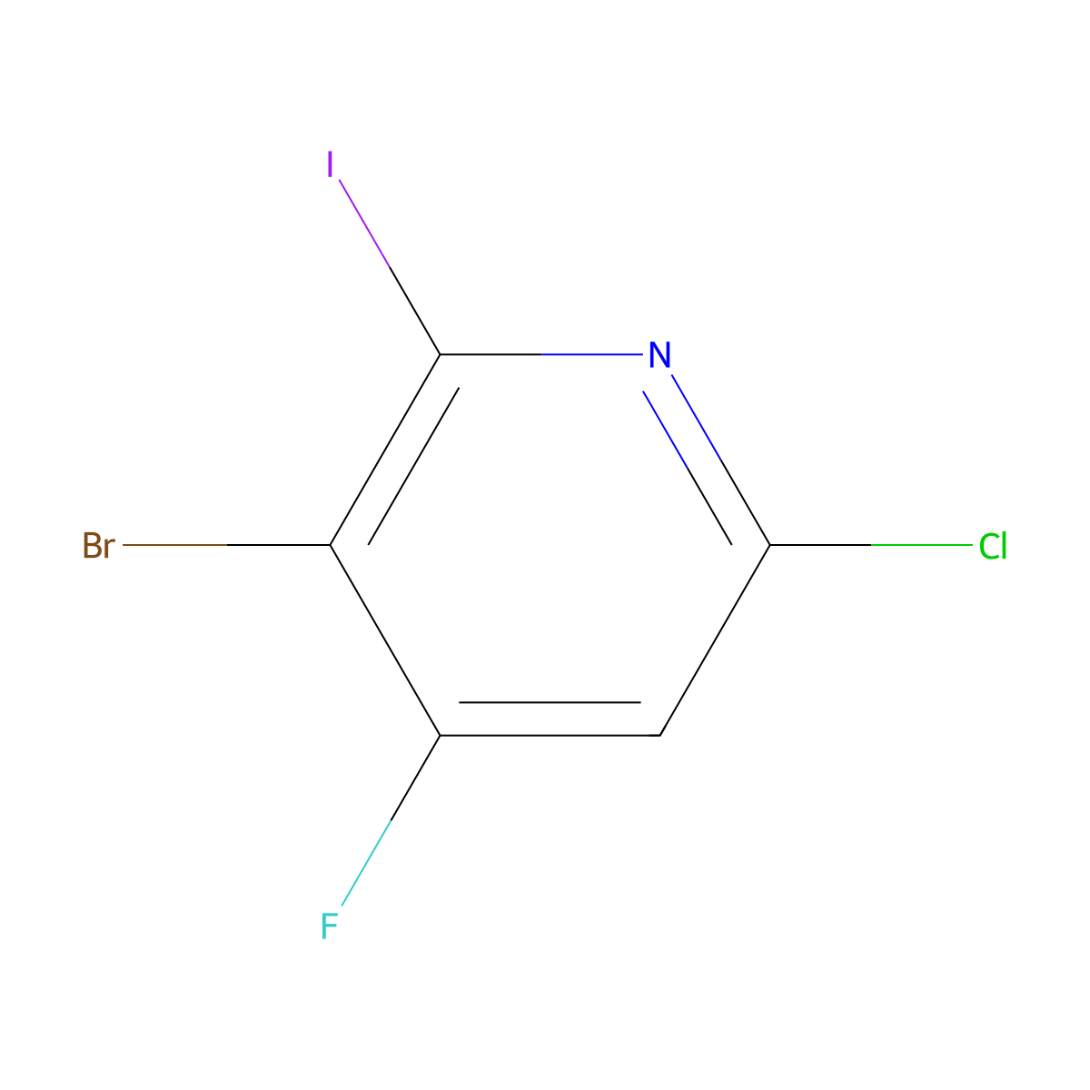 3-Bromo-6-chloro-4-fluoro-2-iodopyridine molecular structure, CAS 2757603-67-9