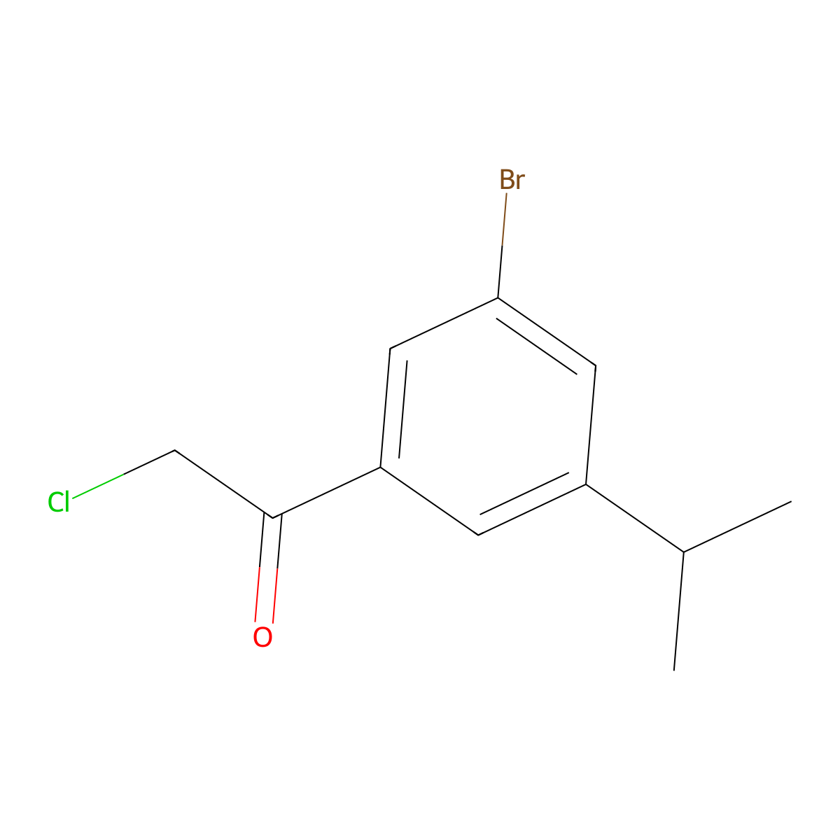 1-(3-Bromo-5-isopropylphenyl)-2-chloroethan-1-one molecular structure, CAS 2757656-71-4