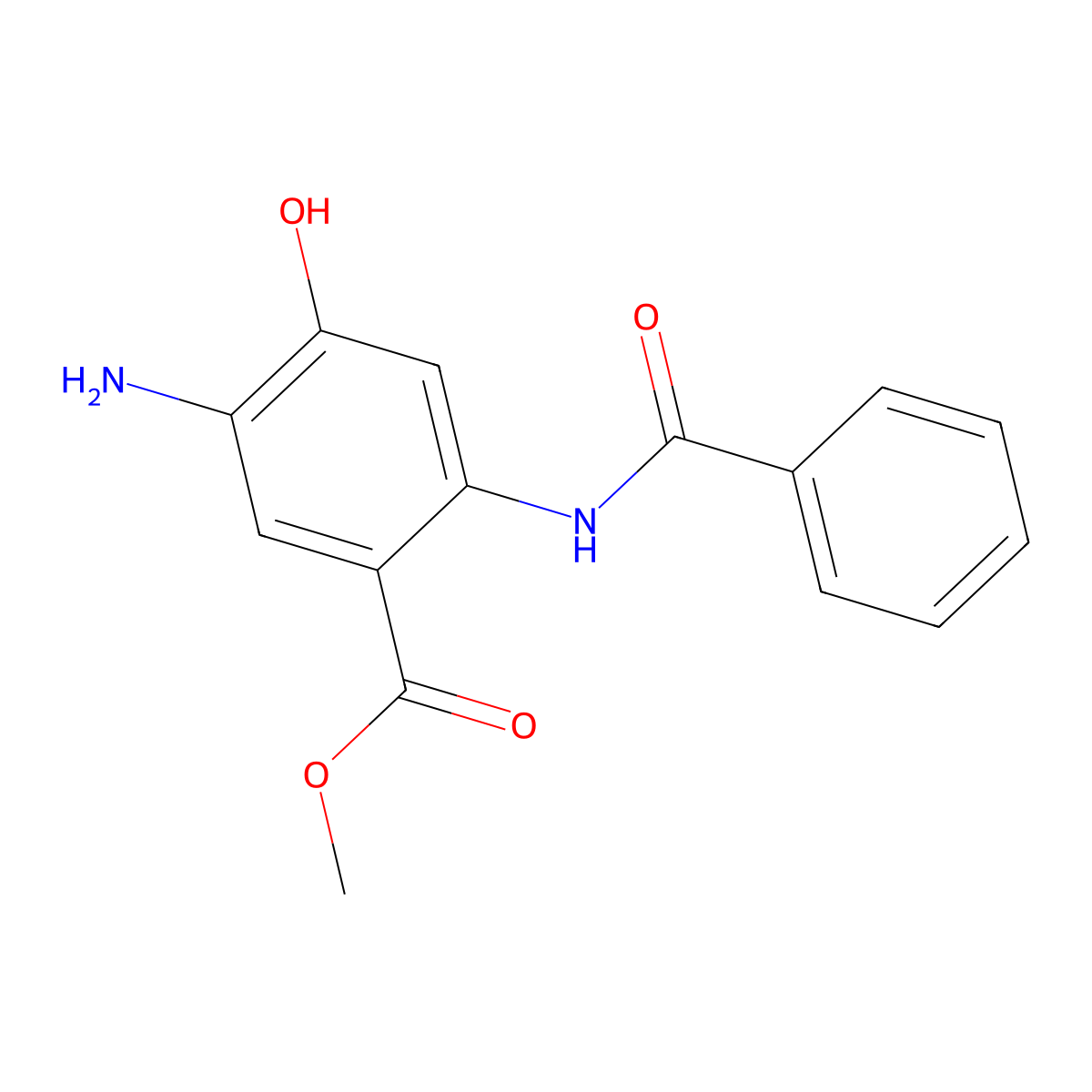 Methyl 5-amino-2-benzamido-4-hydroxybenzoate molecular structure, CAS 2757682-06-5